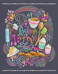 Cocción ES amor IMPRESIÓN de horneado arte arte de cocina | Baking art,  Cupcake art, Kitchen art